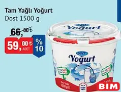 DOST TAM YAĞLI YOĞURT 1500 G